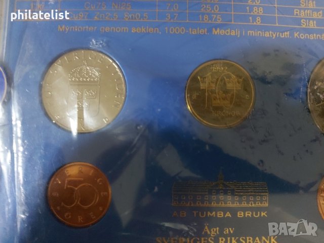 Швеция 1992 - Комплектен сет , 5 монети, снимка 3 - Нумизматика и бонистика - 37791570