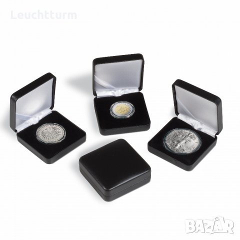  луксозни кожени кутии за монети в капсули - Leuchtturm