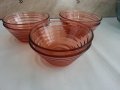 Ретро стъклени купички цветно розово стъкло 53г, снимка 10
