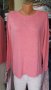 Блуза в розово-коралов цвят от фино плетиво с дупчеста плетка над деколтето и в горната час на гърба, снимка 1 - Блузи с дълъг ръкав и пуловери - 44109659