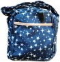 Чанта за рамо с два ципа и с дълга дръжка Звезди в синьо, снимка 1 - Чанти - 32357143