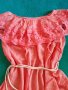 Нова лятна рокля с отстъпка и Сандалки с връзки в коралов цвят, снимка 1