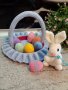 Великденски подаръци. Зайчето и яйцата в кошницата. Плетена играчка. Ръчно изработени., снимка 9
