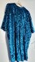 Синя кадифена рокля тениска Asos, снимка 1 - Рокли - 43182811