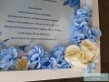 Покана в рамка с цветя и осветление за кръстници/кумове, снимка 3