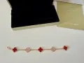 Van Cleef & Arpels Гривна с 18к Златно покритие - Цвят Червен + Кутия, снимка 2