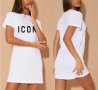 Дамска тениска рокля ICON DRESS, 2 цвята. Или по ТВОЙ дизайн!, снимка 1 - Рокли - 37547214