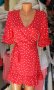 ИЗКЛЮЧИТЕЛНО КРАСИВА червена рокля на бели точки тип "прегърни ме", снимка 1 - Рокли - 37645062