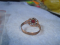 СТАРИНЕН МЕДЕН с ПОЗЛАТА СКЪПОЦЕНЕН РЕТРО ПРЪСТЕН с ГРАНАТ РЪЧНА МАЙСТОРСКА ИЗРАБОТКА 19694, снимка 13