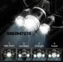 Мощен LED фенер - челник за глава с акумулаторни батерии и 3 LED диода, снимка 5