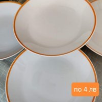 Комбинция бяло,оранжево и кафяво -прекрасни, снимка 10 - Чинии - 43397266