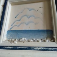 Картина морски пейзаж за закачане на стена малка ръчно направена, снимка 3 - Декорация за дома - 44050393