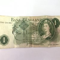Рядка банкнота Англия 1 паунд. №0390, снимка 1 - Нумизматика и бонистика - 33579142