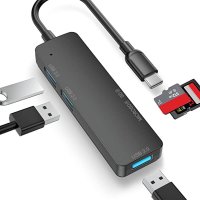 PUTOAHAO USB-C HUB Type C към USB 3.0 адаптер 5-в-1 TF/SD карта/MacBook Pro/iPad Pro/Notebook/PC , снимка 8 - Кабели и адаптери - 40584434