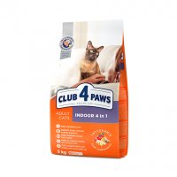 Klub 4 Paws Adult Cat Indor 4 in 1 Премиум храна за израснали котки "4 в 1" 11+3 кг. ГРАТИС, снимка 1 - За котки - 38062266