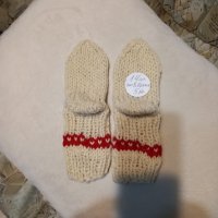 Ръчно плетени детски чорапи от вълна, ходило 14 см., снимка 1 - Чорапи - 39857306