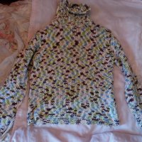 Плетен пуловер с поло яка, снимка 1 - Блузи с дълъг ръкав и пуловери - 44082650