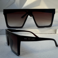 YSL Saint Laurent дамски слънчеви очила маска 2 цвята черни кафяви, снимка 2 - Слънчеви и диоптрични очила - 44885037