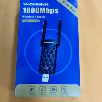 WiFi6 адаптер 1800Mbps двулентов 2,4 GHz и 5,8 GHz, USB3.0, снимка 9 - Кабели и адаптери - 43101071