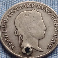 Сребърна монета 20 кройцера 1838г. Фердинанд първи Будапеща Австрийска империя 13700, снимка 2 - Нумизматика и бонистика - 42967775