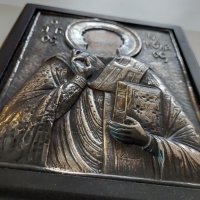 Сребърна икона Свети Николай Чудотворец/сребро 925/, снимка 9 - Икони - 38829136