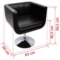 Бар стол, черен, изкуствена кожа, снимка 4 - Столове - 38419866