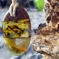 Приказна висулка от естествен балтийски кехлибар / Fabulous Pendant made of Natural Baltic Amber, снимка 11 - Колиета, медальони, синджири - 33332781