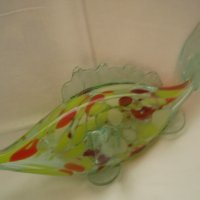 Стара фигура на риба многоцветно стъкло, снимка 5 - Антикварни и старинни предмети - 36913273