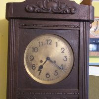 Стар немски часовник над 100 годишен профилактиран при часовникар, снимка 2 - Стенни часовници - 33039796
