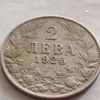 Монета 2 лева 1925г. Царство България стара рядка за КОЛЕКЦИОНЕРИ 32754, снимка 2 - Нумизматика и бонистика - 38542810