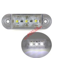 3 LED мини бели габаритни светлини габаритни светлини 12V 24V подходящи за ремаркета, камиони, карав, снимка 1 - Аксесоари и консумативи - 43878487