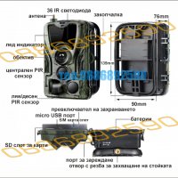 Ловна камера suntek HC-801М, Фото капан ,FUL HD 120градуса,MMS EMAIL 2”дисплей 20м нощно виждане, снимка 9 - Оборудване и аксесоари за оръжия - 35702500
