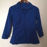 Тъмно синя пролетна дамска риза 3/4 ръкав XS-S размер, снимка 1 - Ризи - 40537810