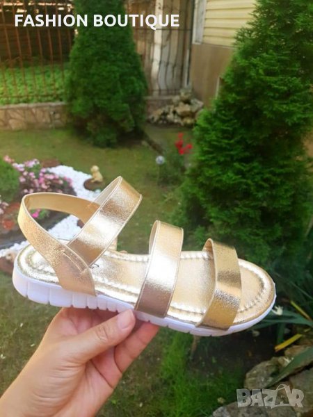 Дамски, летни сандали 36/41 в златисто, снимка 1