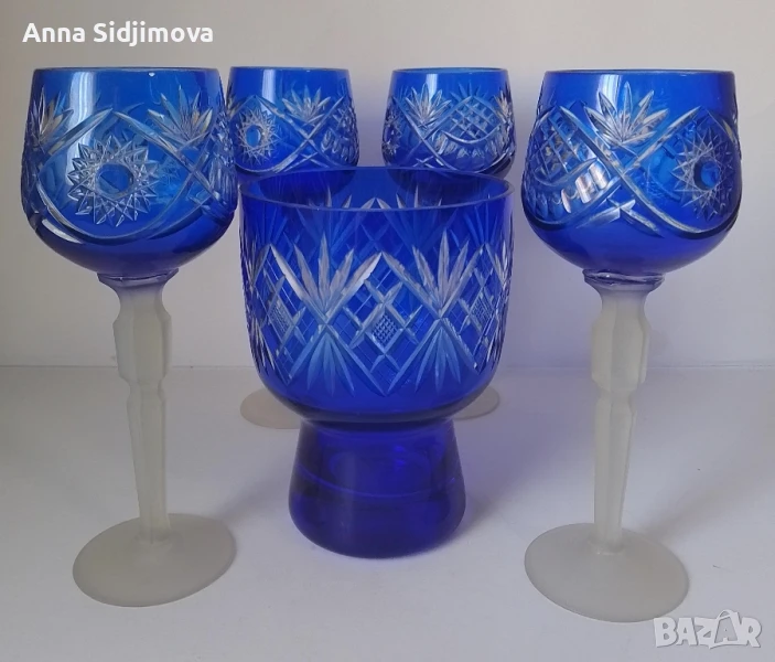 Кристални чаши и ваза, снимка 1