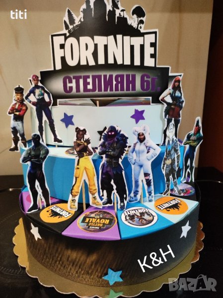 Картонена торта Фортнайт , снимка 1