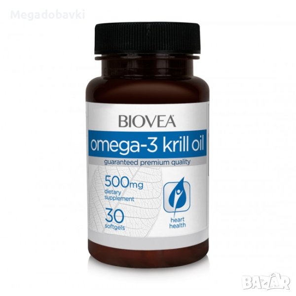 Хранителна добавка Biovea OMEGA-3 KRILL OIL 500mg, снимка 1