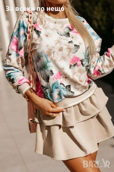 Дамска Блуза С Дълъг Ръкав С Цветя Код I_162, снимка 1