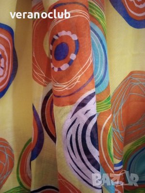 Шал Кръгове Цветен Жълт, снимка 1