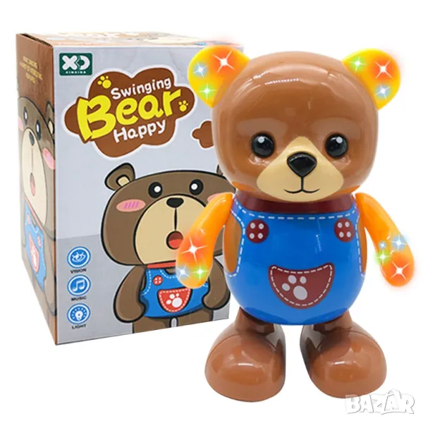 Роботизирана играчка Swinging Bear, Танцуващо мече, Светлинни ефекти, снимка 1
