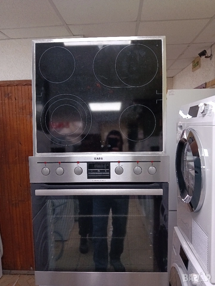 Иноксова печка за вграждане с керамичен плот Аег Aeg Made in Germany 2 години Гаранция!, снимка 1