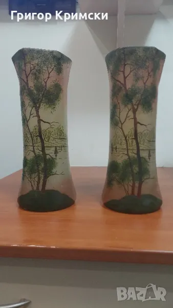 Стари ловджийски вази 2бр,височина-28см.цена за 2бр.-200лв, снимка 1