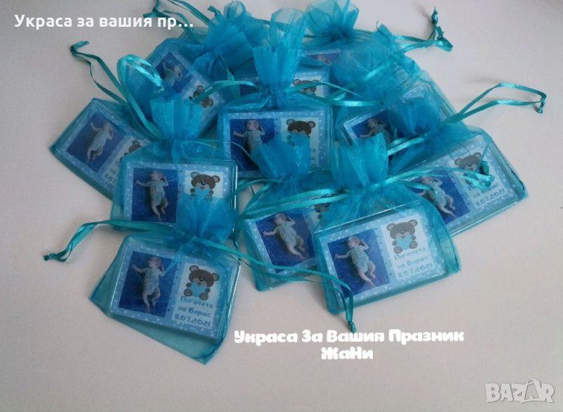 Плексигласови магнити със снимка за хладилник подаръчета за гостите на бебешка погача, снимка 1