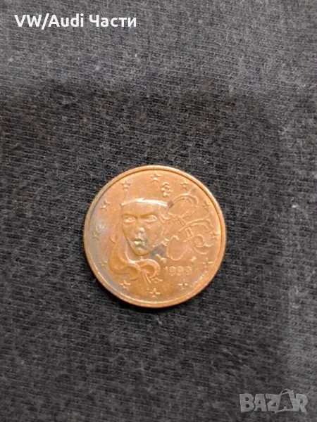 Монета 2 евро цента Франция 1999г., снимка 1
