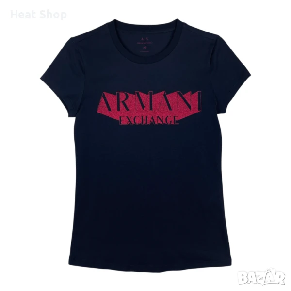 Дамска тениска Armani Exchange Glitter Logo S/S T-Shirt, снимка 1