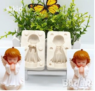 3D момиче ангел калъп 2 части силиконов молд форма фондан сапун гипс свещ декорация фигурка разме, снимка 1