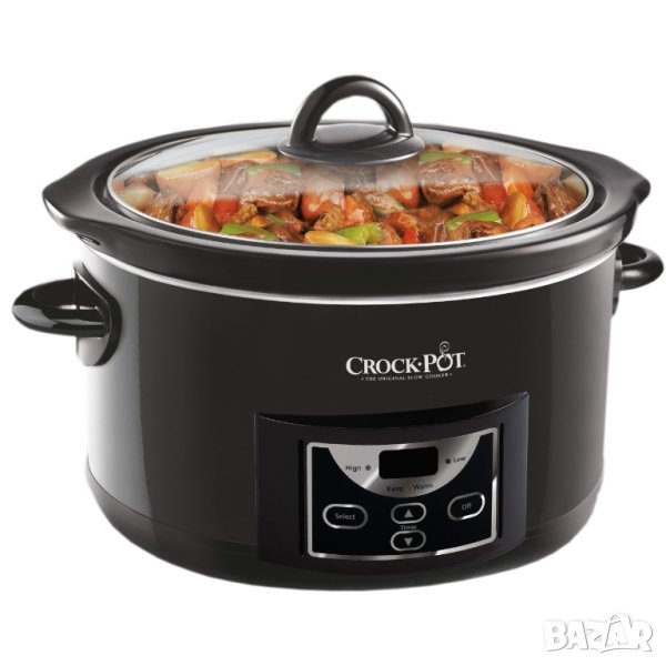 Slow cooker Crock-Pot SCCPRC507B-050, 4.7 л, Електронен дисплей, Таймер, Мобилен керамичен съд, снимка 1