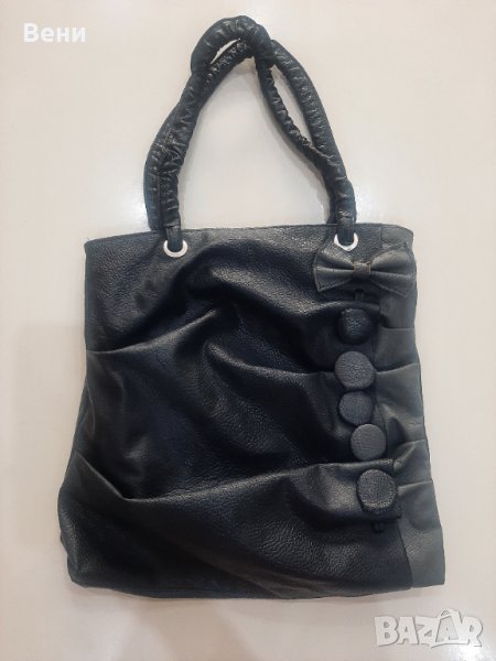 Дамска чанта в сиво и черно, снимка 1