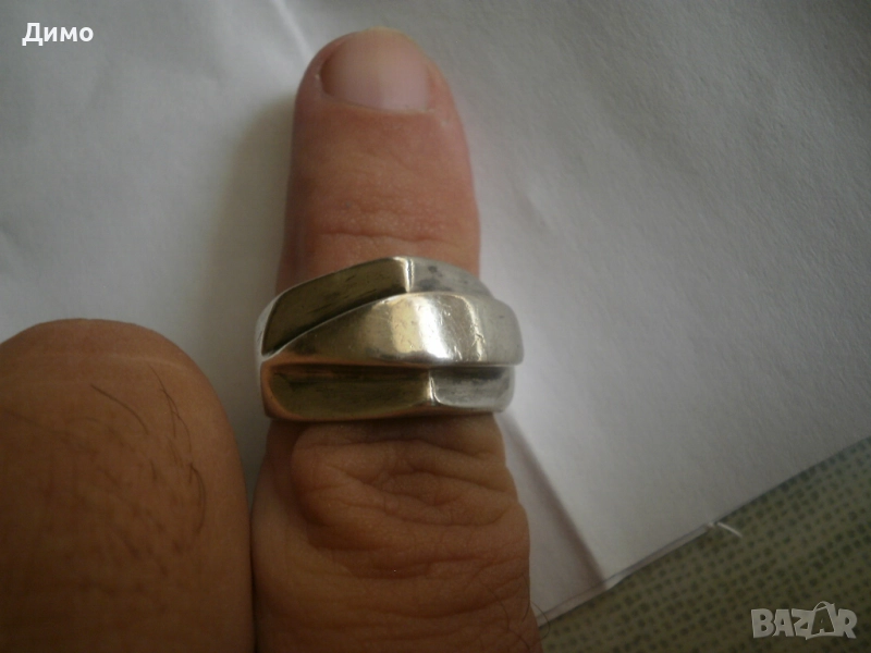 пръстен - мъжки- сребърен , снимка 1