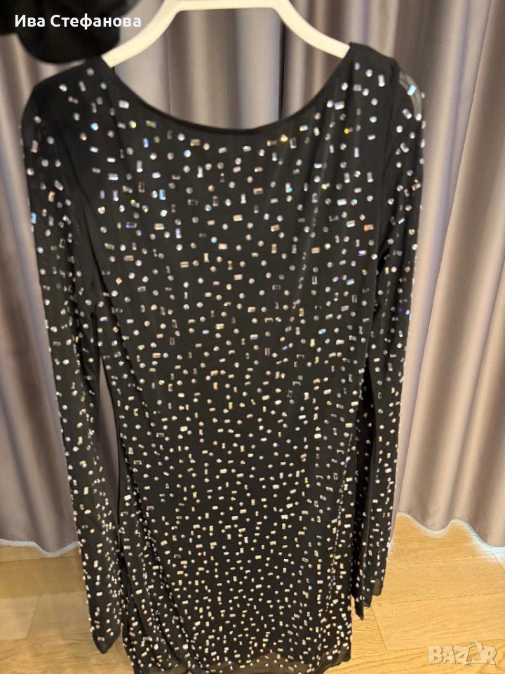 Нова блестяща празнична парти официална коктейлна рокля  с кристали диаманти, снимка 1